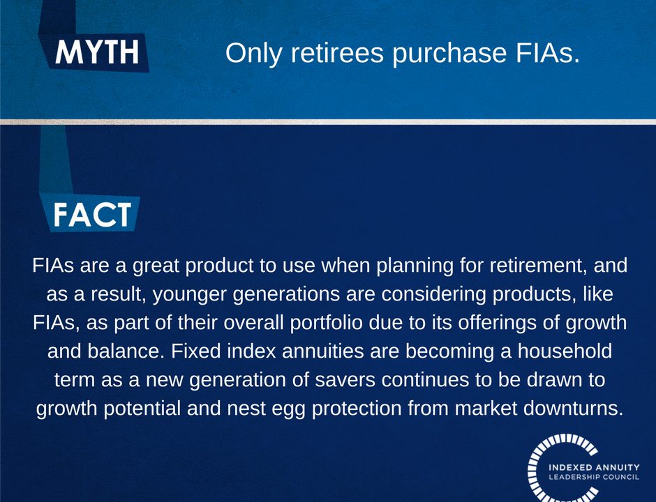 FIAs are a great product to use when planning for retirement, and as a result, younger generations are considering products, like FIAS, as part of their overall portfolio due to its offerings of growth and balance.